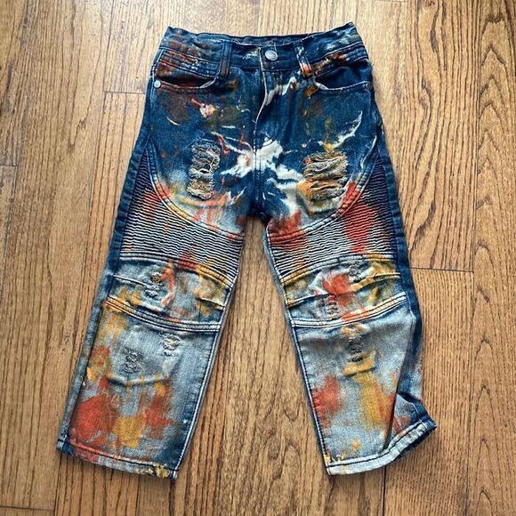 New Denim & Rivets Brush Painted Distressed Boys Jeans Size 4T - Picture 1 of 10
